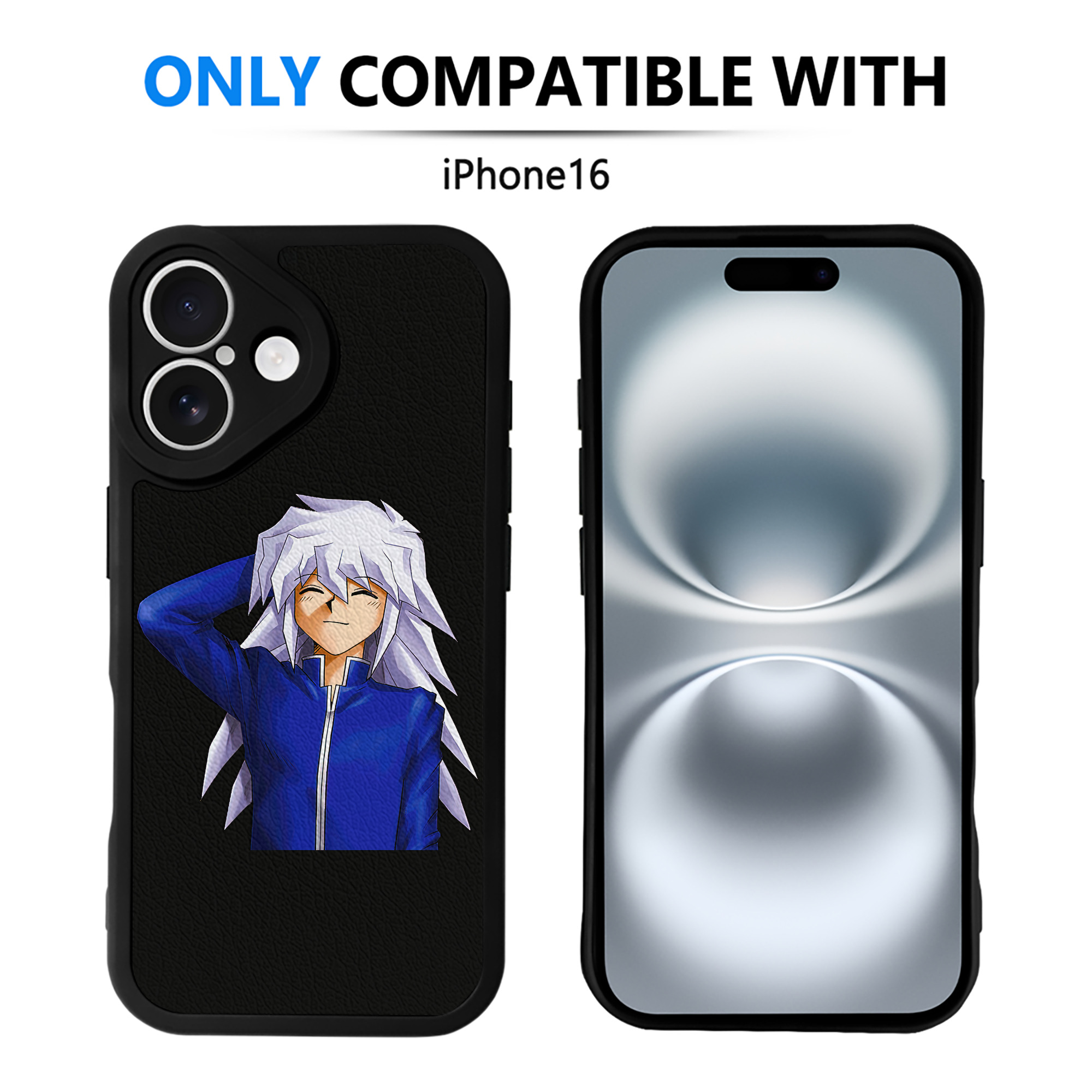 （画像用） 遊☆戯☆王 Yu-Gi-Oh! 【iPhone 16シリーズ対応】シリコンスマホケース（レザー調） 材質：シリコン
